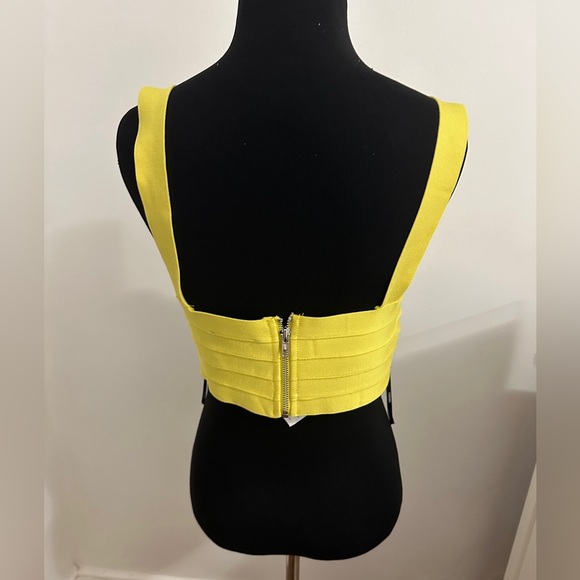 Herve Leger X forever 21 Bandage Crop Top - Women | Color: yellow | Size: L - Picture 2 of 6